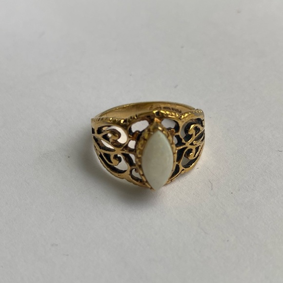 Vintage Genuine Opal and 14KT Gold GE ESPO Ring - Picture 2 of 16